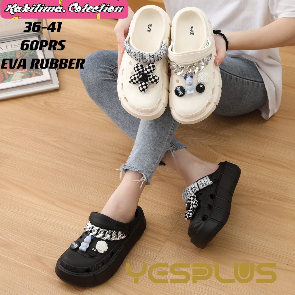 Sandal eva rubber wanita sandal baim wedges perempuan E8067