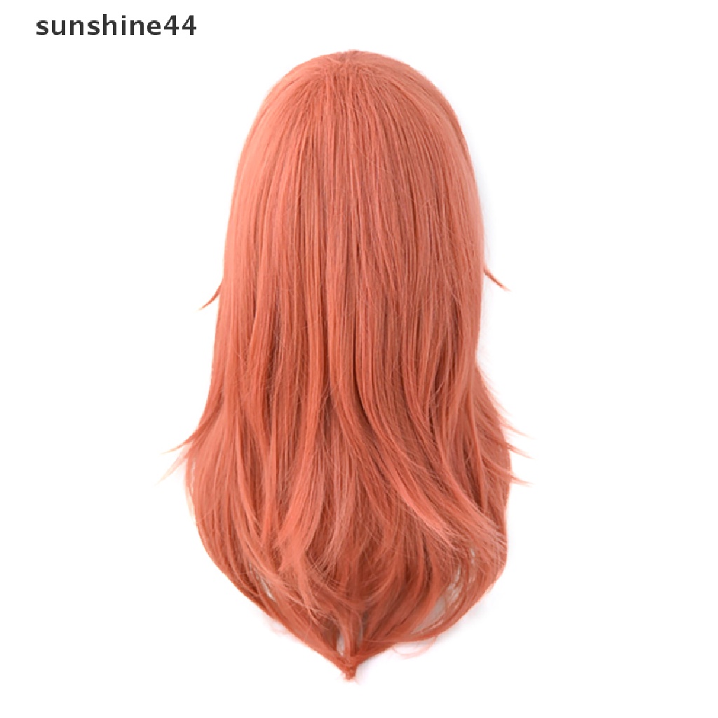 Sunshine Chain Man Cosplay Angel Devil Wig Panjang Natal Warna Orange Tua Wig Cosplay Anime Wig Tahan Panas Wig Sintetis.