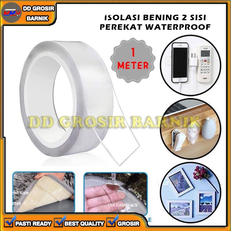 [DGB] LAKBAN DOUBLE TAPE BENING TRANSPARAN 2 SISI DOUBLE SIDE 1M 1 M METER MULTIFUNGSI SERBAGUNA