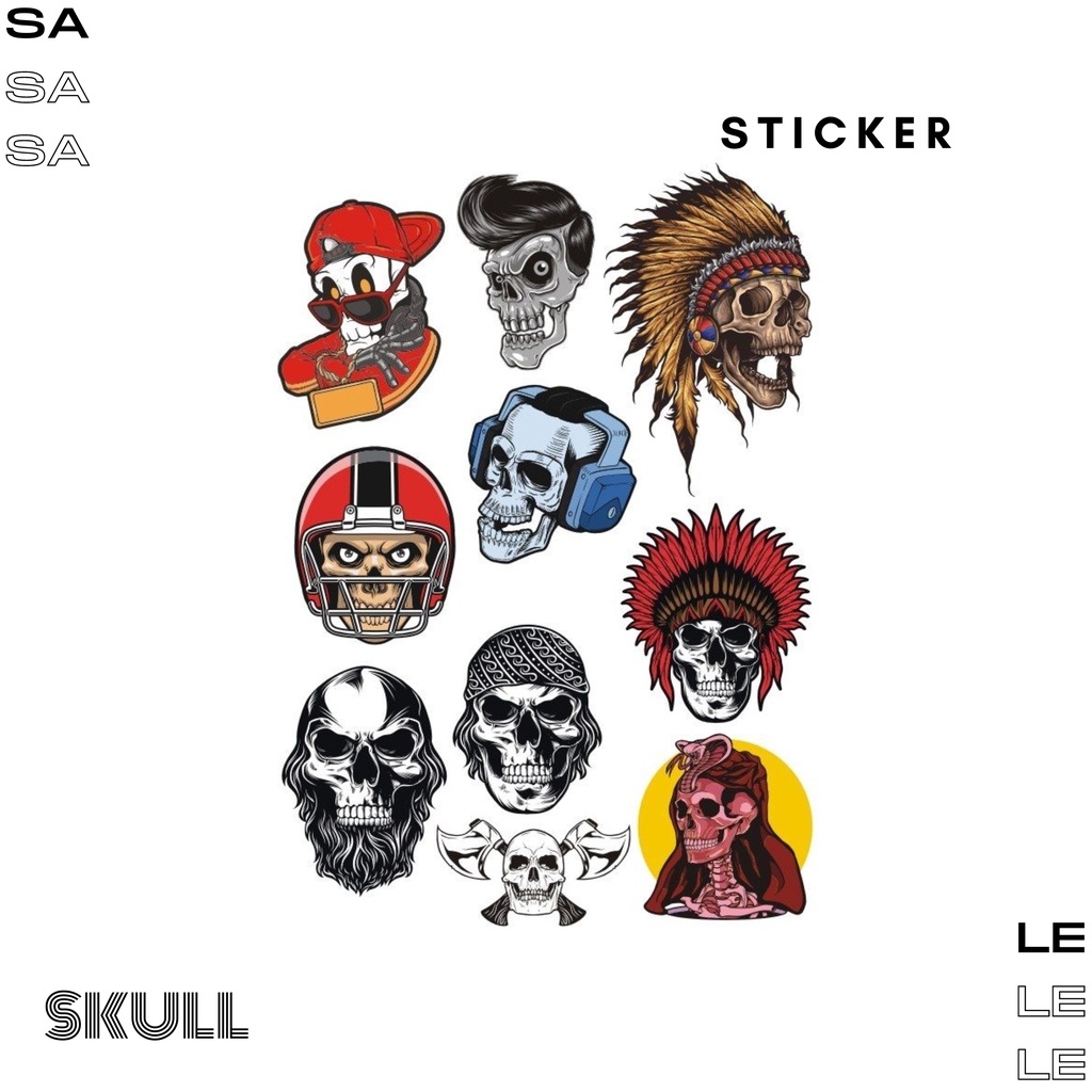 

STICKER SKULL - Untuk Handphone/Laptop dengan Ukuran A6 (Bisa Custom Gambar)