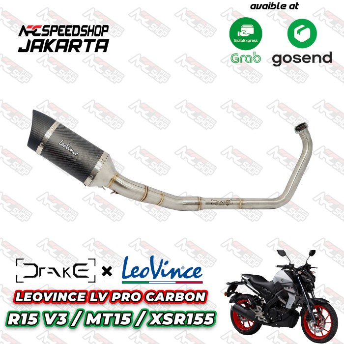Knalpot Leovince Lv Pro Carbon Header Drake R9 Yamaha Mt15 #Original
