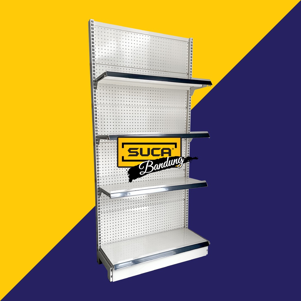 Rak Minimarket Wall Gondola T 1.95M 4 Hambalan (Start) - A21 Backplate