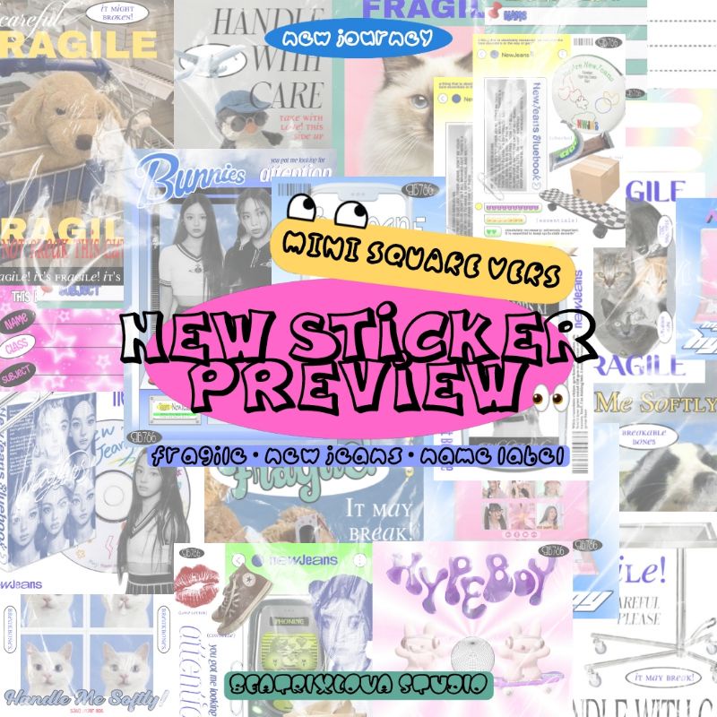 

[beatrixlova] MINI SQUARE newjeans kpop girl group stiker CUTE FRAGILE LABEL NAMA BUKU SEKOLAH | LABEL name | Sticker Deco Polco Kpop Toploader | Stiker Tumblr | Tempelan - Sticker Glitter | stiker olshop freebies | stiker laptop casing hp