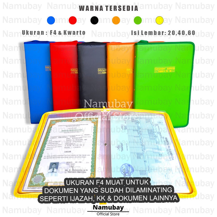 DOKUMEN KEEPER ISI 20,40,60 LEMBAR/DOKUMEN KEEPER RESLETING/MAP ANTI AIR/MAP DOKUMEN/CLEAR HOLDER/MAP SERTIFIKAT / document keeper resleting / document keeper bag / document keeper f4 / tempat dokumen / tempat berkas