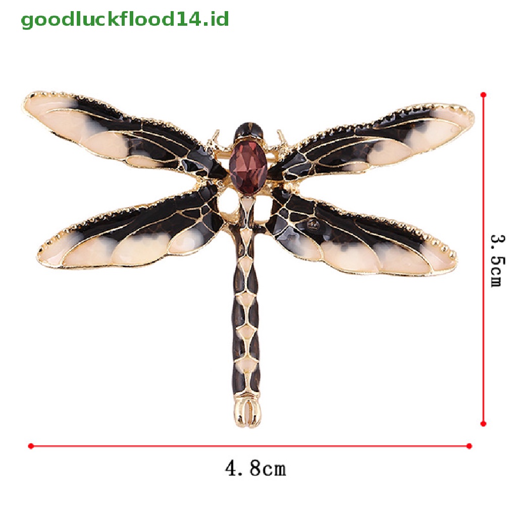 [GOOGFOUR] Pesona Berlian Imitasi Enamel Capung Hewan Bros Pin Wanita Hadiah Perhiasan [TOP]