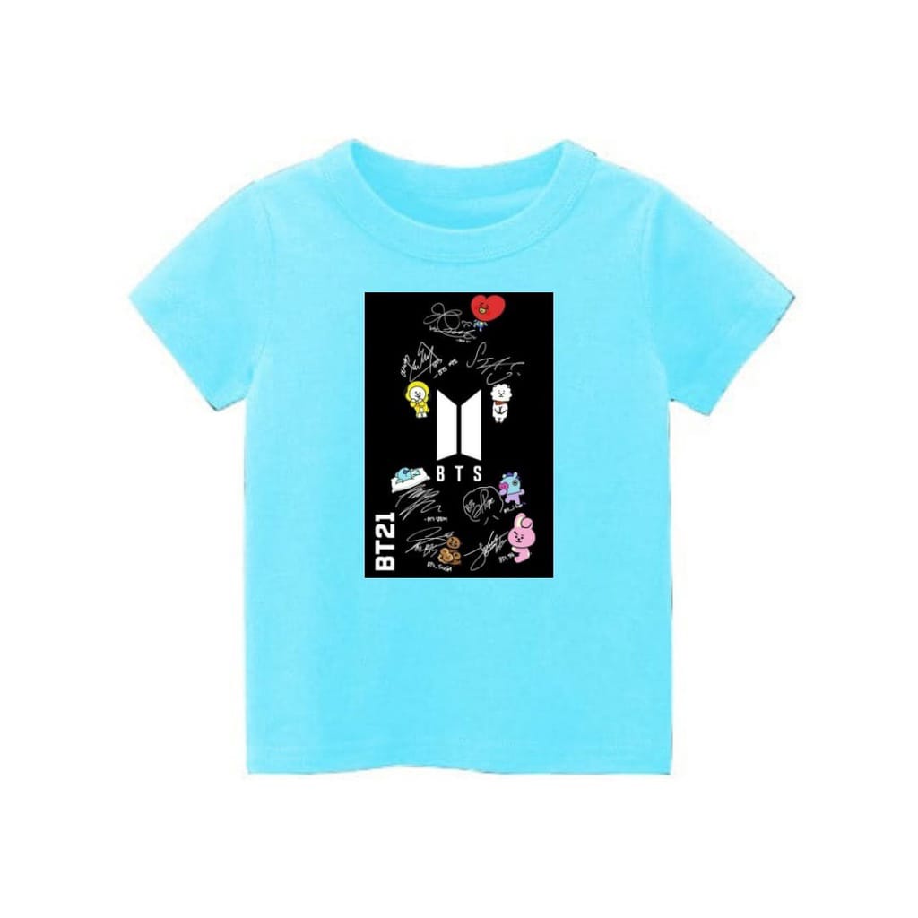 Hzl_outfit Baju Kaos Anak Anak BT21 Print Table/Kaos Anak Bayar Ditempat