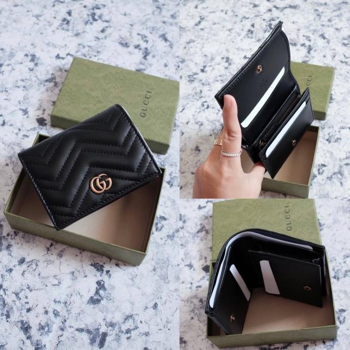 GUCCI Marmont Compact Bifold Small Wallet in Black