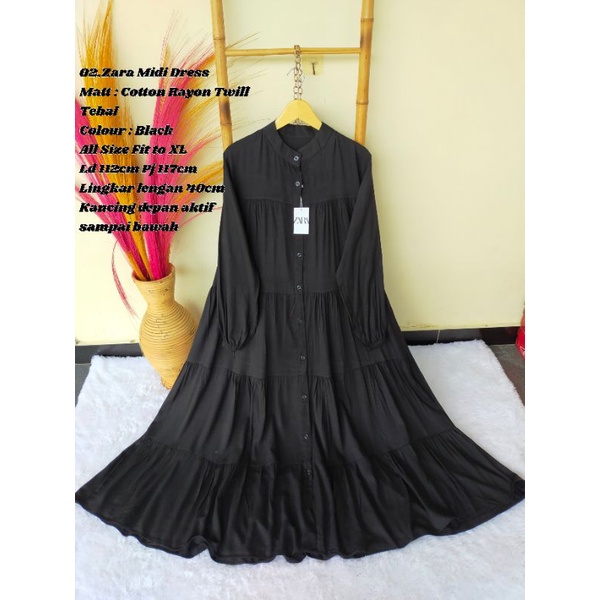 Zara Midi Dress/Dress Midi Wanita