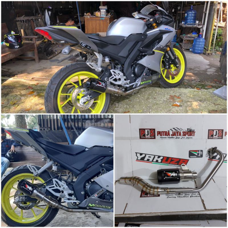 knalpot austin racing for r15 v3/v4 ,cbr150 full system pnp