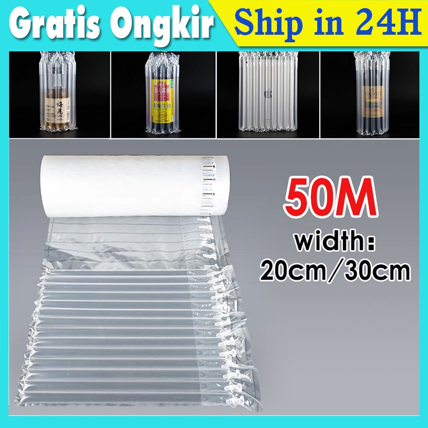 

PLASTIK GELEMBUNG POLY AIR BUBBLE WRAP INFLATABLE ROLL KOLOM COLUMN PANJANG 50M TINGGI 20-30CM