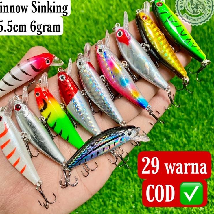 ❤[PROMO MURAH]❤ Minnow Sinking 5.5cm/6g Agile Umpan Pancing Casting Ultralight UL