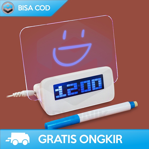 JAM ALARM LCD DISPLAY JAM MULTIFUNGSI DENGAN MEMO BOARD DESAIN MODERN