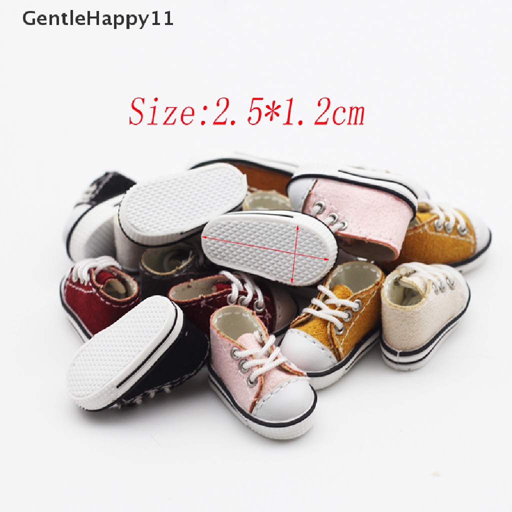 Gentlehappy 1pasang Ob11 DOD Doll Sepatu Kanvas Sepatu Olahraga Dengan Tali Sepatu Aksesoris Boneka Untuk Molly, Obitsu11 Holala, Gsc, Ymy, Ddf,1 /12 bjd Doll id