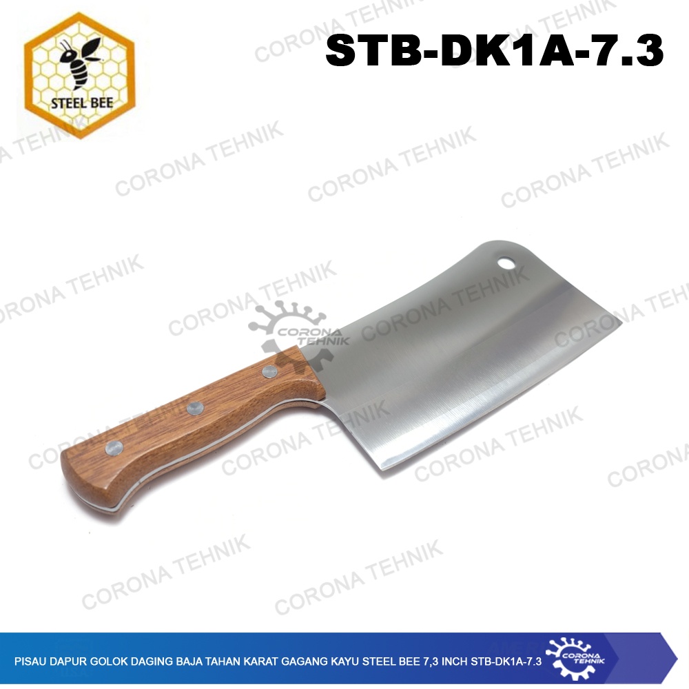 Steel Bee 7,3 Inch Pisau Dapur Golok Daging Baja Tahan Karat