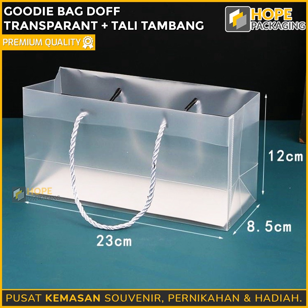 Goodie Bag Doff Transparant Tali Tambang / Goodie Bag Doff / Kantong Hampers / Gift Bag / Kantong Doff Souvenir / Paper Bag Doff