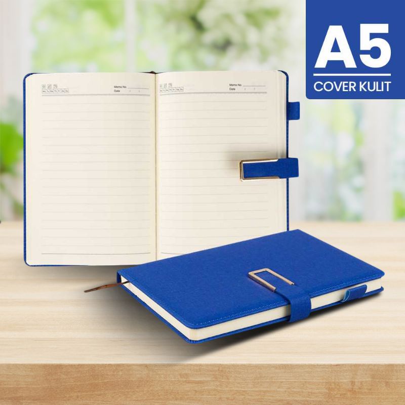 Buku Catatan Kerja Cover Kulit / Notebook Agenda Kulit Ukuran A5