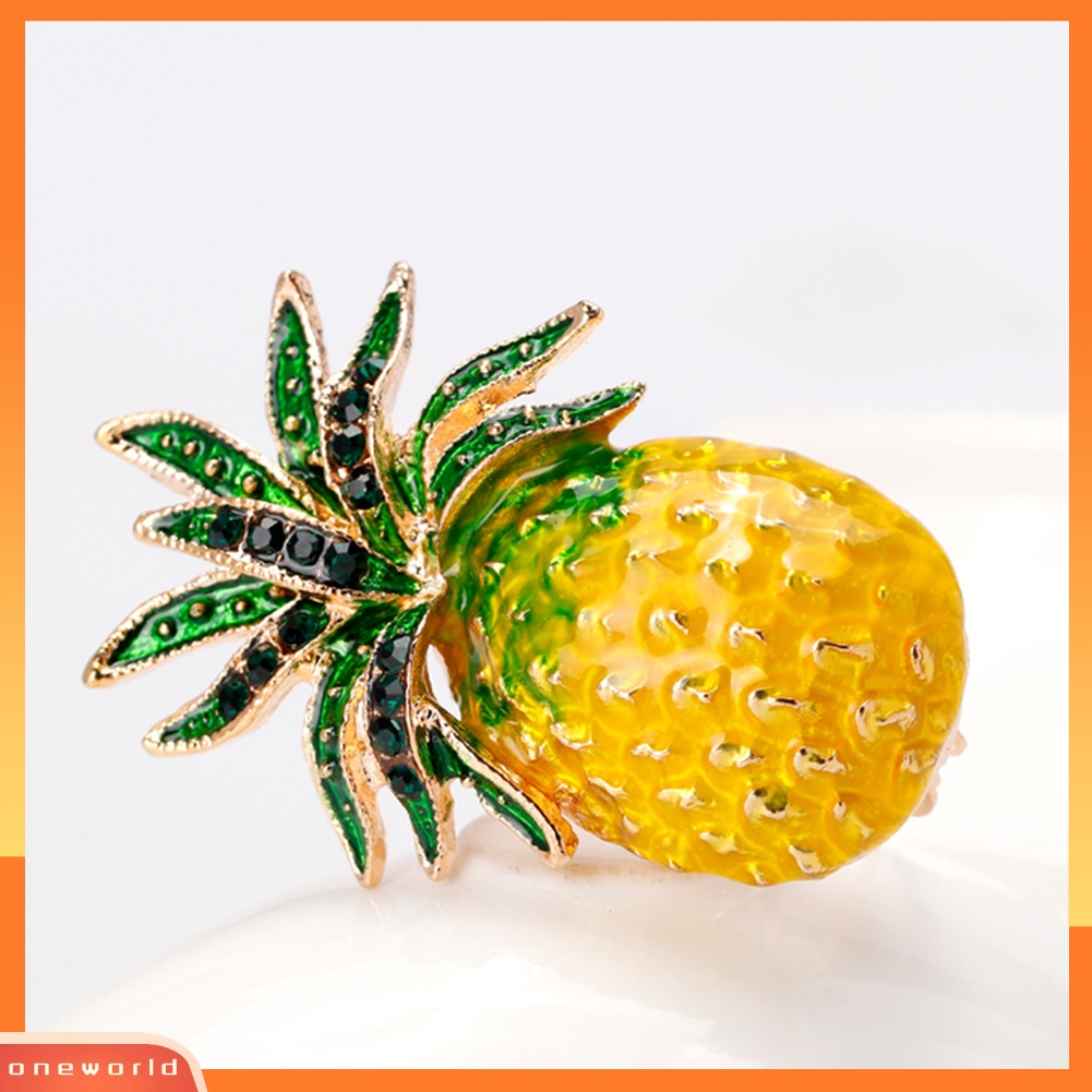 {oneworld} Kreatif Buah Nanas Bros Pin Baju Syal Gaun Wanita Perhiasan Decor Hadiah