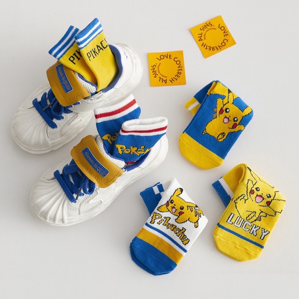 TK Kaos Kaki Anak Motif Pikachu Kaus Kaki Bayi Pokemon KK060