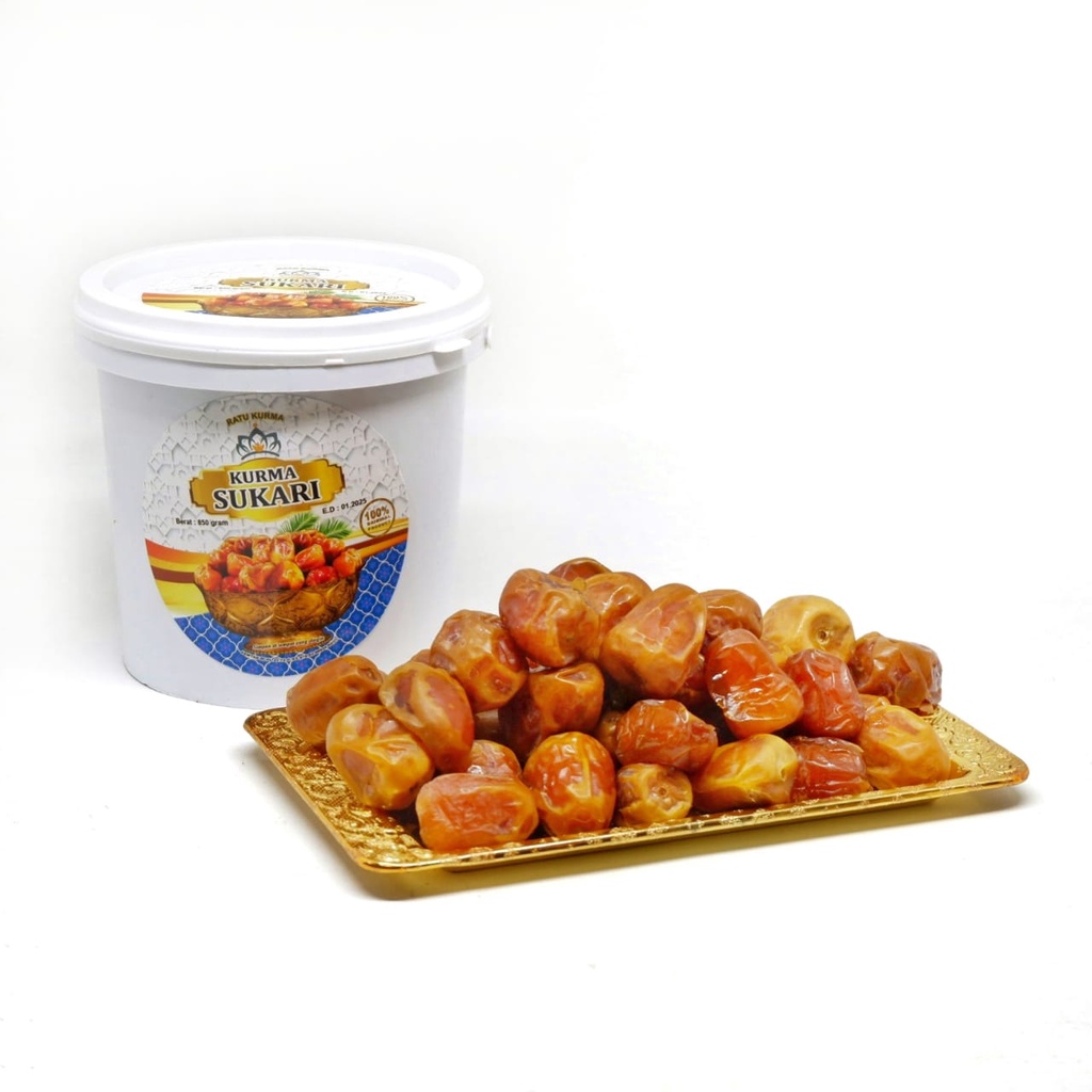 

Kurma Sukari Sukkari Ember Kemasan 850gram Sukkari Ember