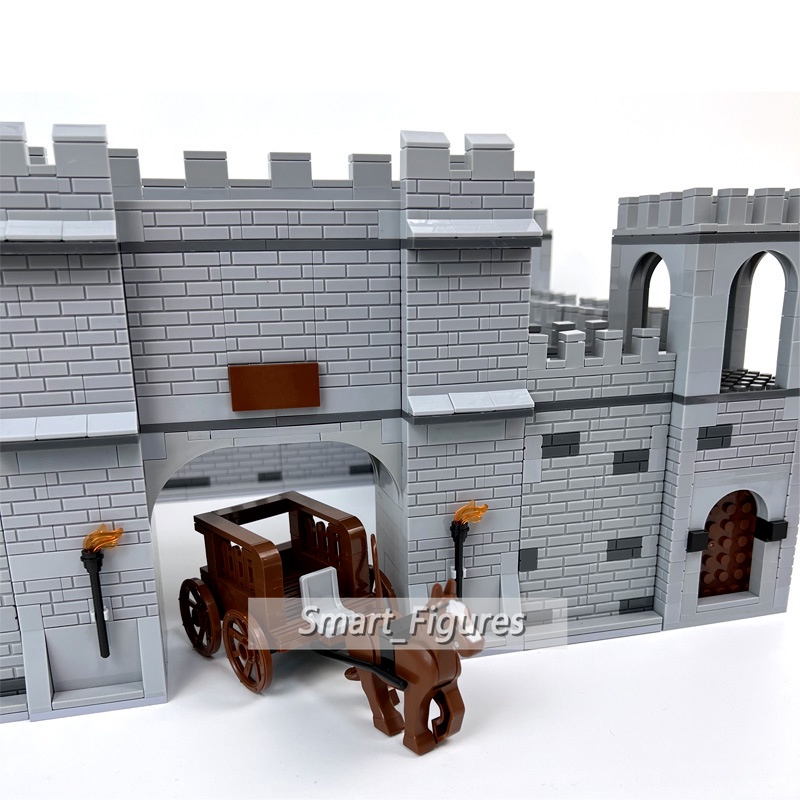 Blok Bangunan Partikel Kecil Mainan Majelis Kastil Kuno Kastil Tembok Menara Castle Gate DIY Brain Game Hadiah