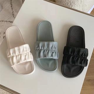 GO! SD1045 Sandal Slop Wanita Karet Jelly Korea Motif Serut Sendal Serut Karet Elastis Balance