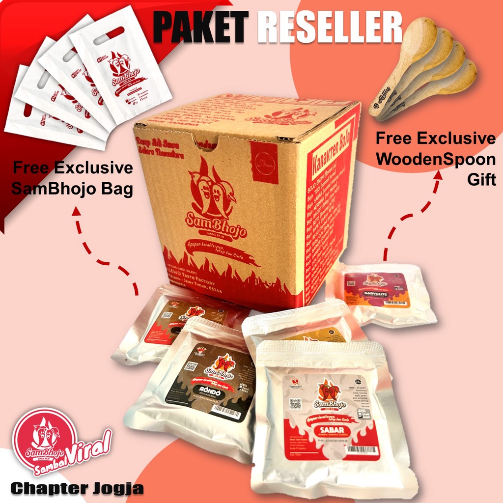 

PAKET RESELLER Sambal Viral SamBhojo Sachet ALL VARIAN, 128pc