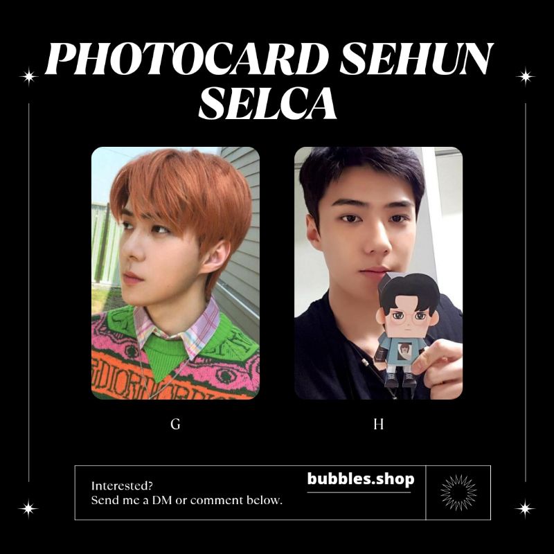 PHOTOCARD UNOFFICIAL SEHUN EXO SELCA