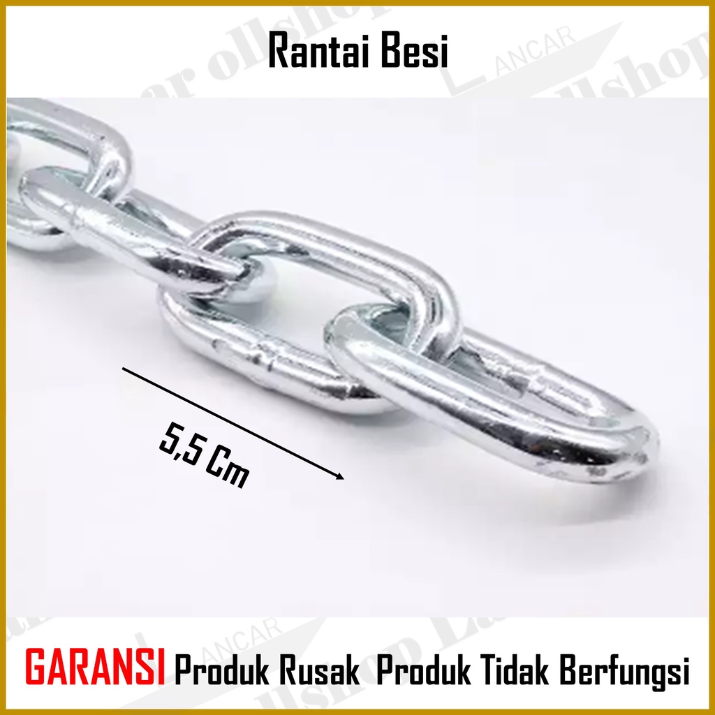 Rantai Besi Galvanis 9mm / Rante Besi 9 mm Eceran / Rantai Kapal 3/8 Galvanis Pengaman Pagar Gudang