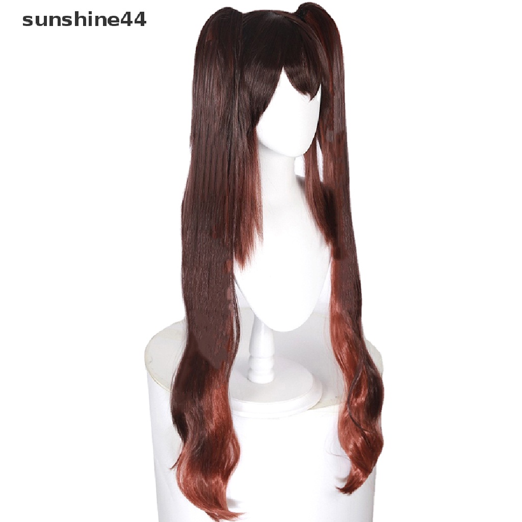 Wig Cosplay Sunshine Genshin Impact Hutao Anime Game Hu Tao Properti Kostum Gaya Cina.