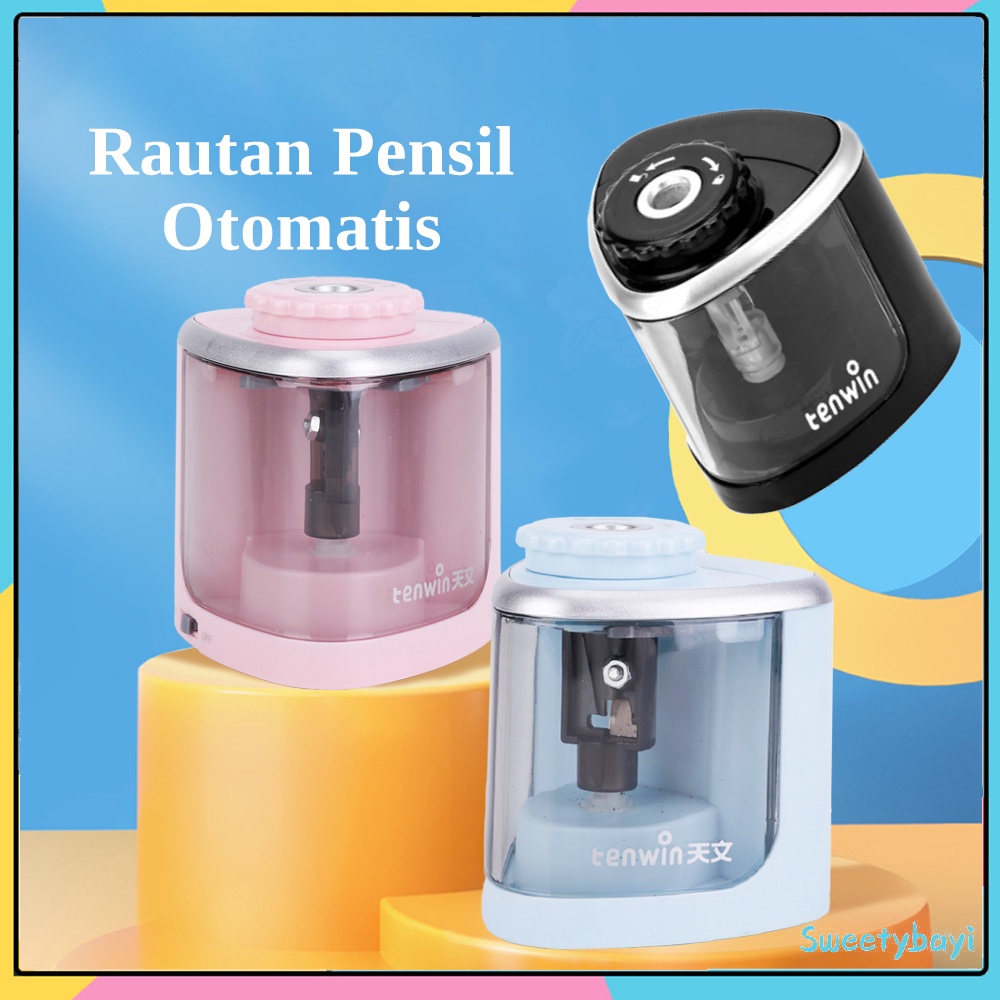 Sweetybayi Rautan pensil electric Pencil pensil otomatis elektrik sharpener Rautan serutan putar