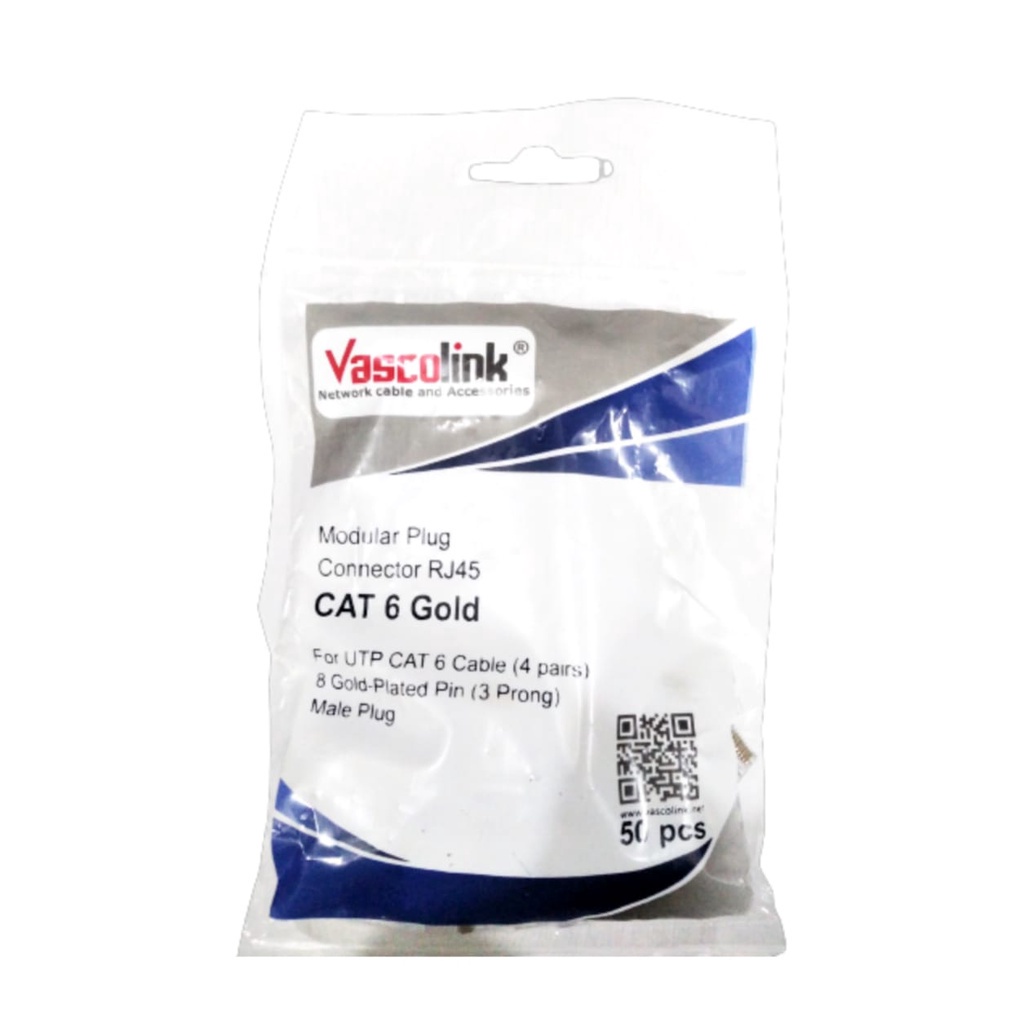 Vascolink GOLD-RJ45-C6 Konektor RJ45 Gold Cat 6 Cat 6e Cat6 Cat6e M