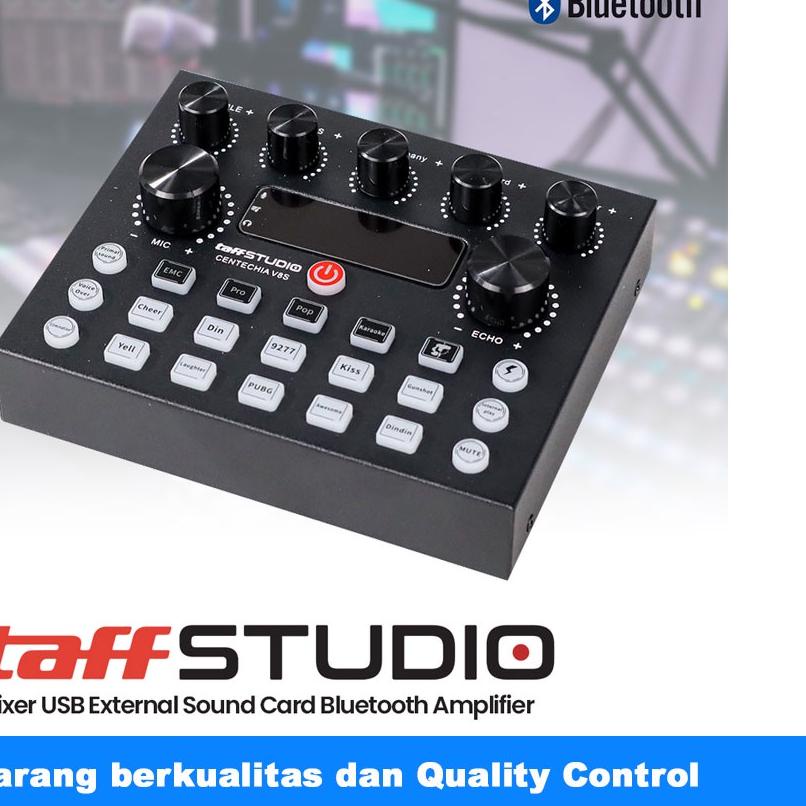 Ω Taffstudio Centechia Sound Card V8S - USB External Sound Card Bluetooth Soundcard Amplifier Mixer 