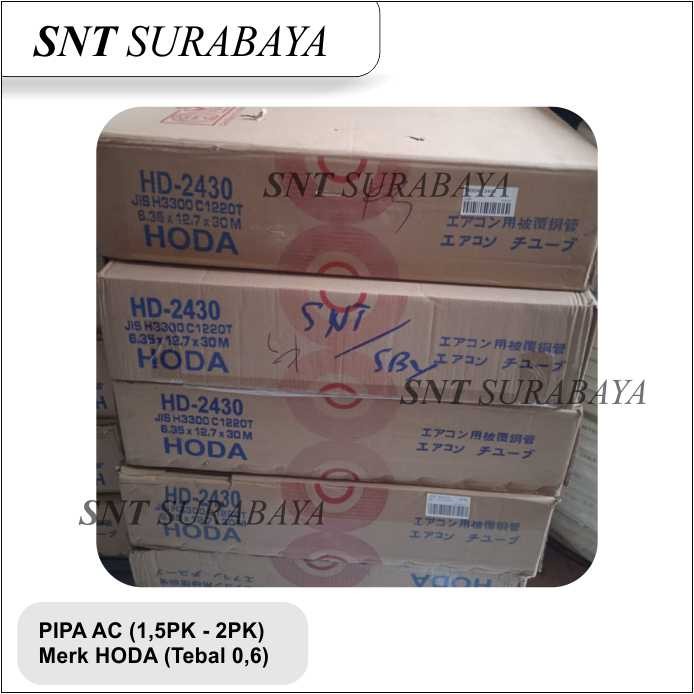 PIPA AC HODA 1,5 PK - 2PK ( 1/4" X 1/2") Tebal 0.6 - Pipa AC 30Mtr