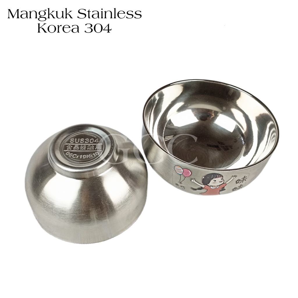 A1 Mangkuk Makan Stainless Steel Karakter keluarga SS304 Bouble Wall