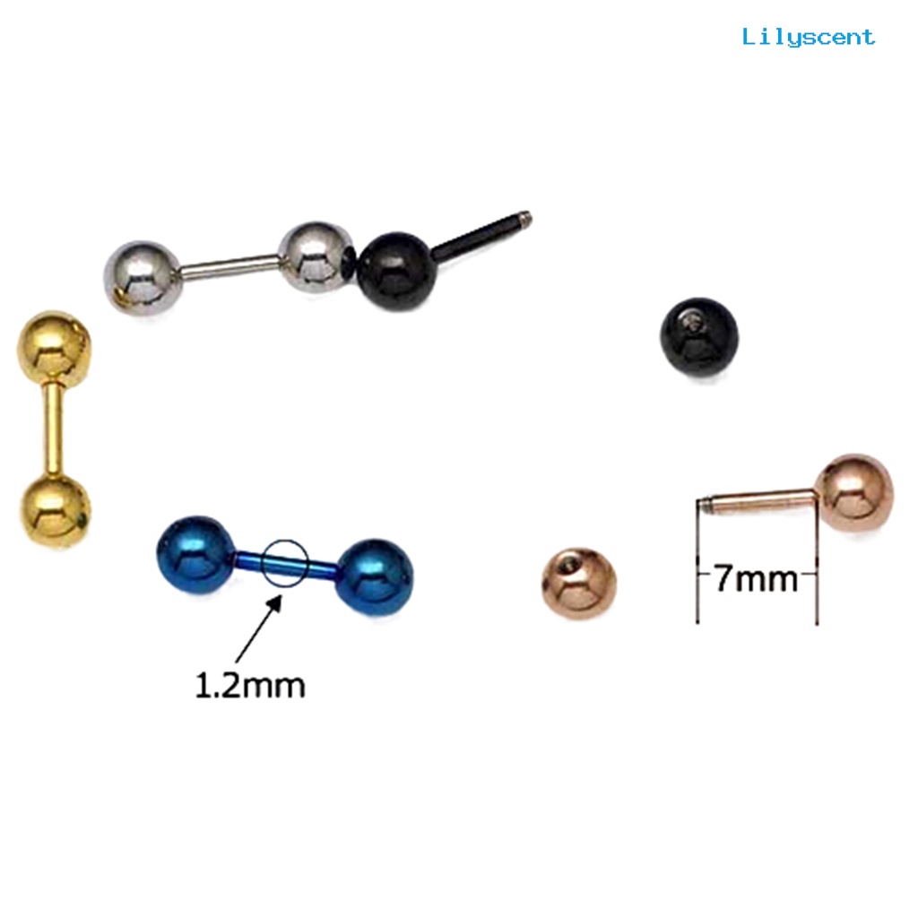 [LS] Ear Studs Anting Barbel Bola Punk Pria Tahan Aus Simple Untuk Pacaran