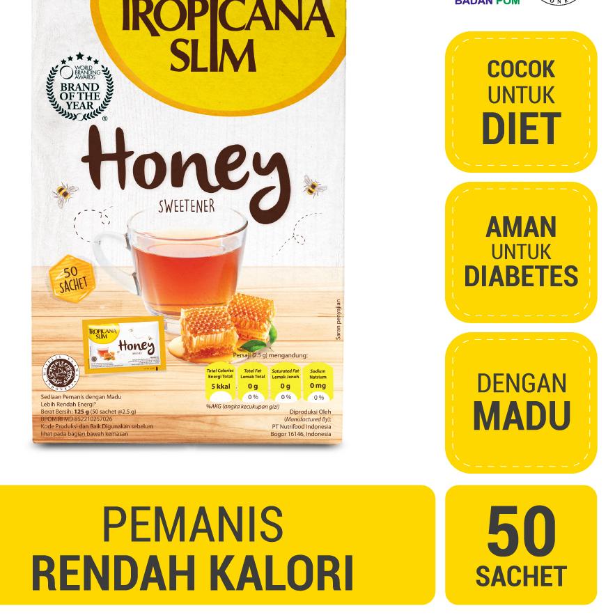 

Sale⭐Tropicana Slim Sweetener Honey 50sch - Pemanis untuk Bantu Batasi Gula
