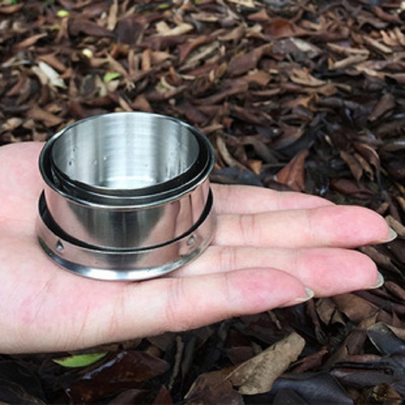 ⭐️𝐈𝐇𝐒 𝟖𝟎𝟖 𝐋𝐚𝐦𝐩𝐮𝐧𝐠⭐️Gelas Lipat Stainless Portable Camping Folded Cup Stainless Steel