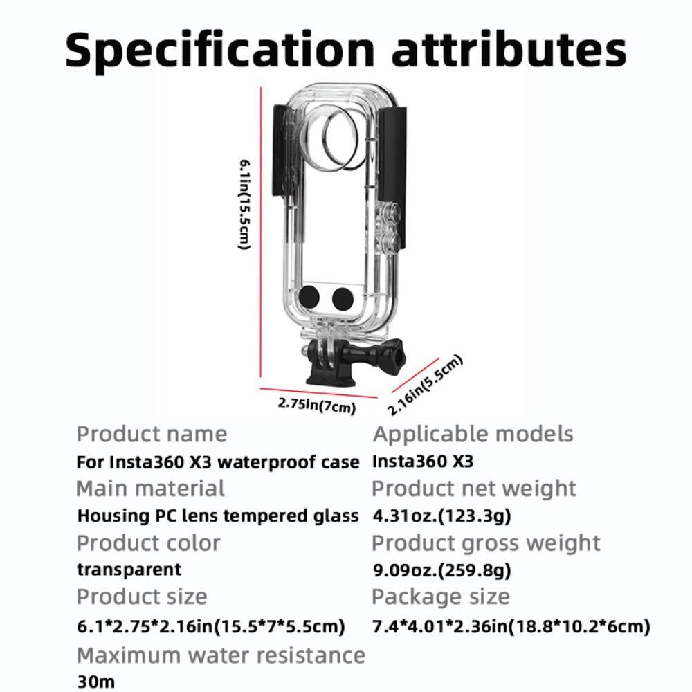 POPULAR Casing Anti Air Populer 40M Kerang Kamera Action Panorama Bawah Air Untuk Insta360 X3