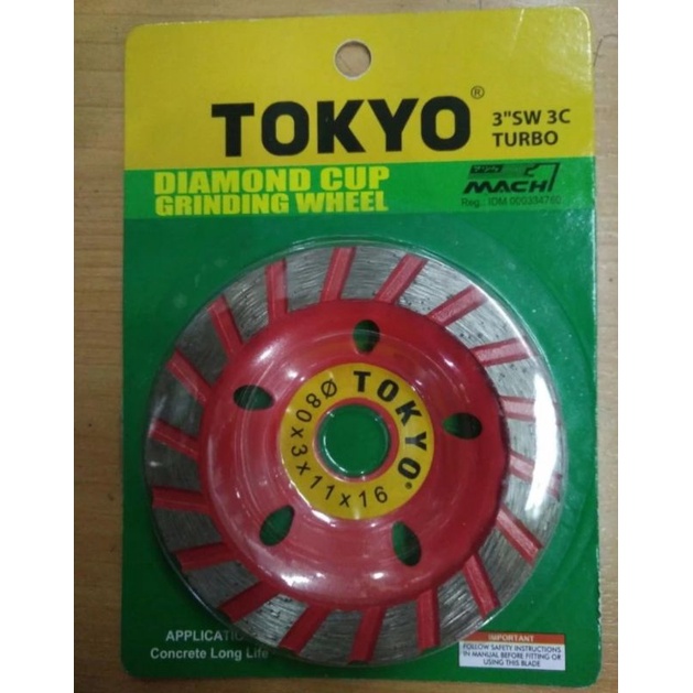 mata gerinda poles mangkok 4" TOKYO batu gerinda poles