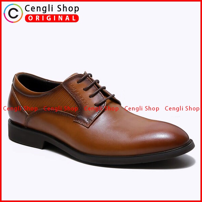 EM90 SEPATU KULIT EVERBEST KERJA KANTOR PRIA BRANDED ORIGINAL COKLAT BROWN