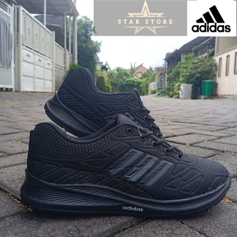 SEPATU SEKOLAH ADIDAS HITAM POLOS NEW SEPATU SANTAI PRIA/WANITA