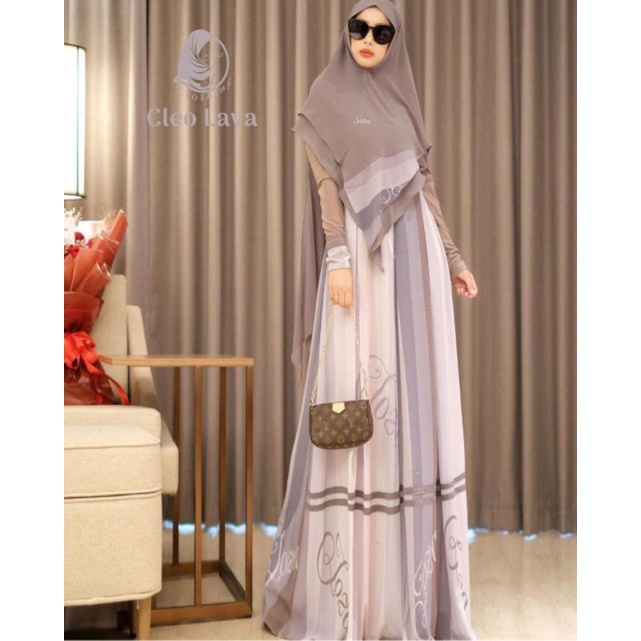 [JOZA CLOTHING] GAMIS SYARI TERBARU / DRESS SET PRINTING " CLEO LAVA SET " BY JOZA CLOTHING