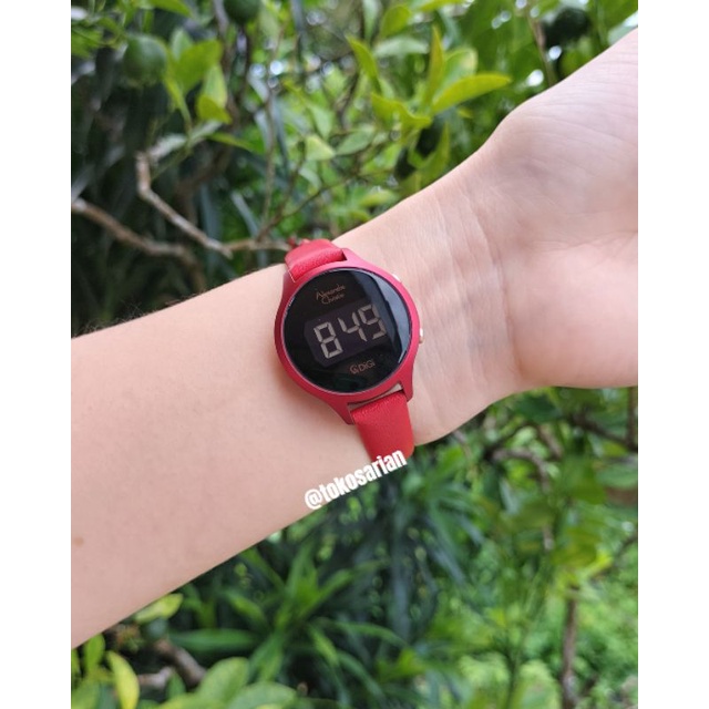 Alexandre Christie Original AC 9379 LH Leather Strap Digital Untuk Wanita Terbaru