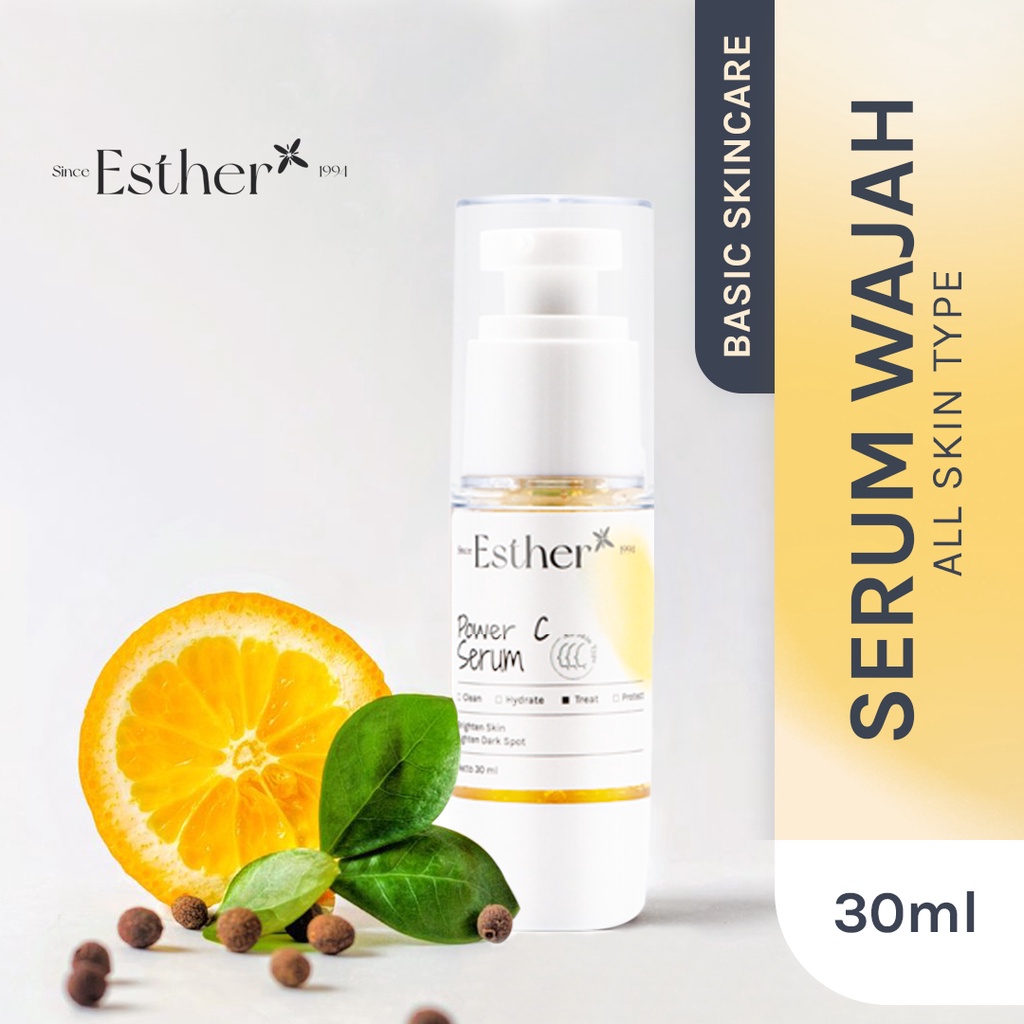 Esther Power C Serum 30ml - Serum Vitamin C Antioksidan Tinggi Mencerahkan Kulit Meratakan Warna Kul