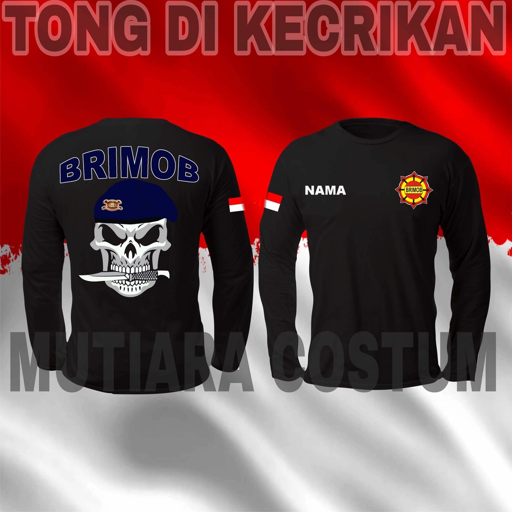 KAOS BAJU BRIMOB TANGAN PANJANG WARNA HITAM