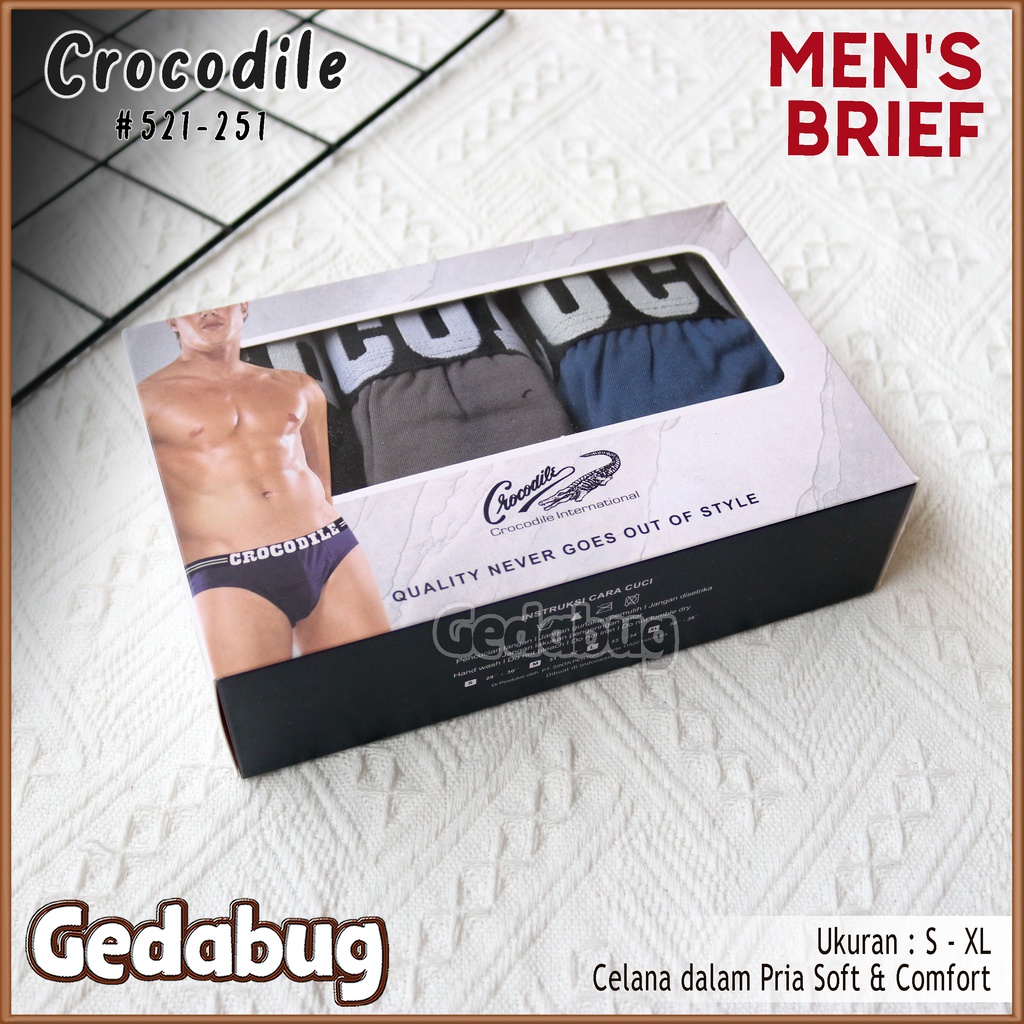 CD CROCODILE 521 - 251 | Celana Dalam pria Karet Boxer Original | Terbaru Gedabug