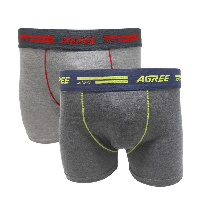 AGREE SPORT Celana dalam pria dewasa boxer 2 pcs anti bakteri katun premium impor original