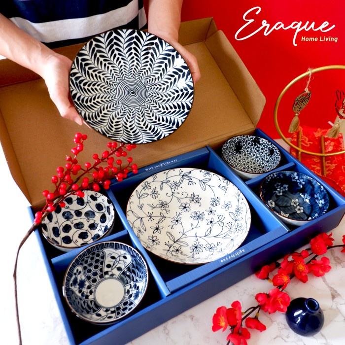 MIKU PLATE BOWL GIFT SET / HAMPERS PIRING MANGKOK KERAMIK JEPANG UNIK