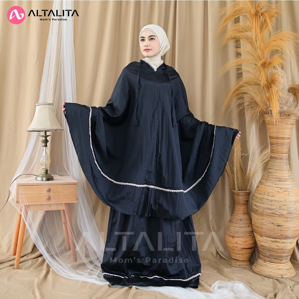 Altalita - Mukenah Zanitha Dewasa Travelling Polos Renda Premium Mukena Parasit Jumbo 2 in 1 Resleting Travel Daily Set Sajadah Terbaru