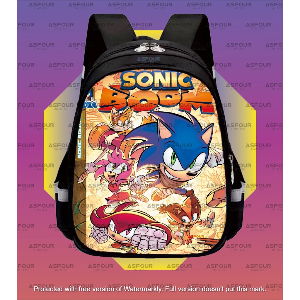 ASFOUR - Tas Anak Laki Laki Tas Ransel Anak Sekolah Anak Tas Karakter Anak Tas Anak Anak Tas Gambar Sonic Tas Sekolah Anak Laki Laki Tas Anak PAUD TK SD DINI